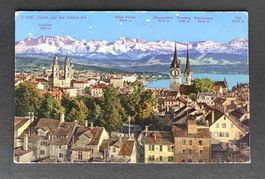 AK Zürich von der Urania aus ungelaufen