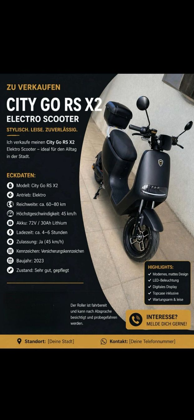 Scooter: Schwarzer Elektroroller mit Topcase - (KM-Stand 2500) – Usato da Basel venduto da kimi.86 1