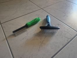 🐶 2x Tierpflege Bürste Kämme Hund Katze Fellpflege Set