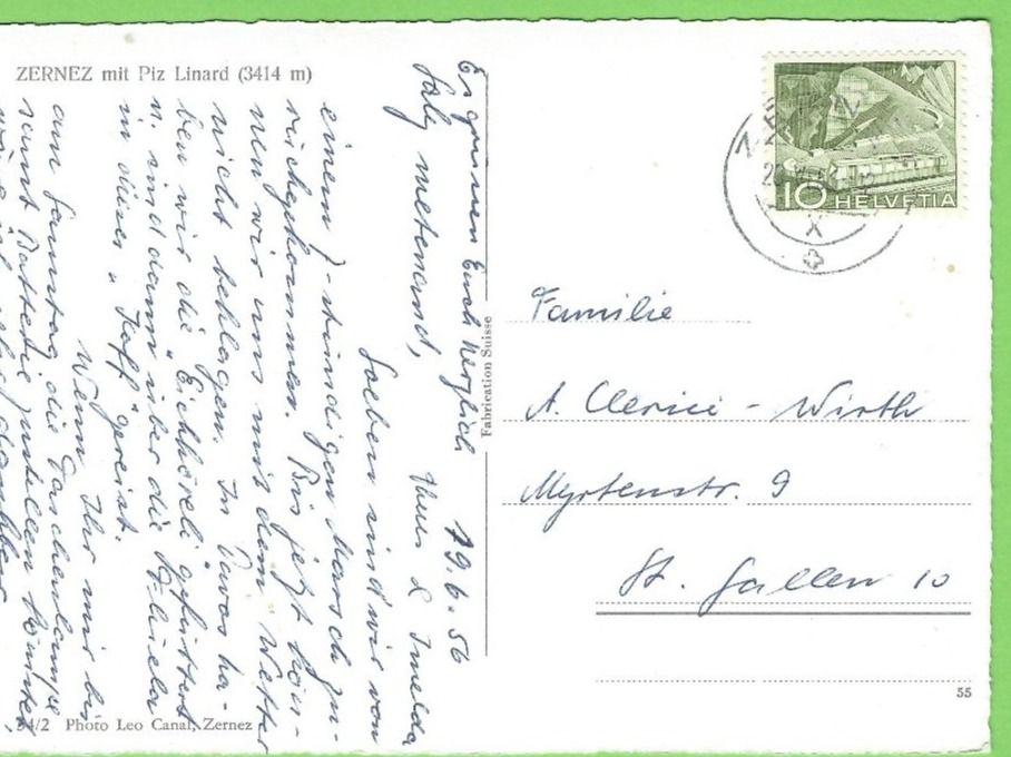 Cartoline postali: Zernez mit Piz Linard – Usato da Zürich venduto da t24_de 1