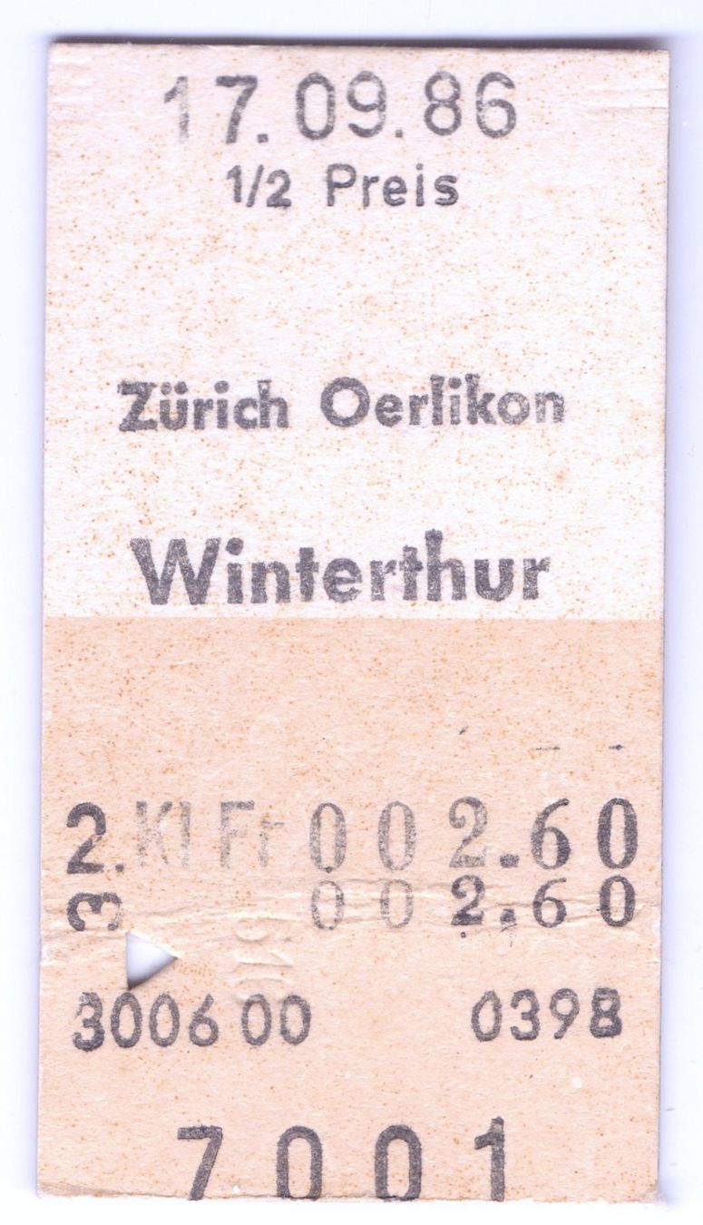 Tickets: Billette Zürich Oerlikon - Winterthur – Gebraucht aus Langenthal von Sammlungs_aus