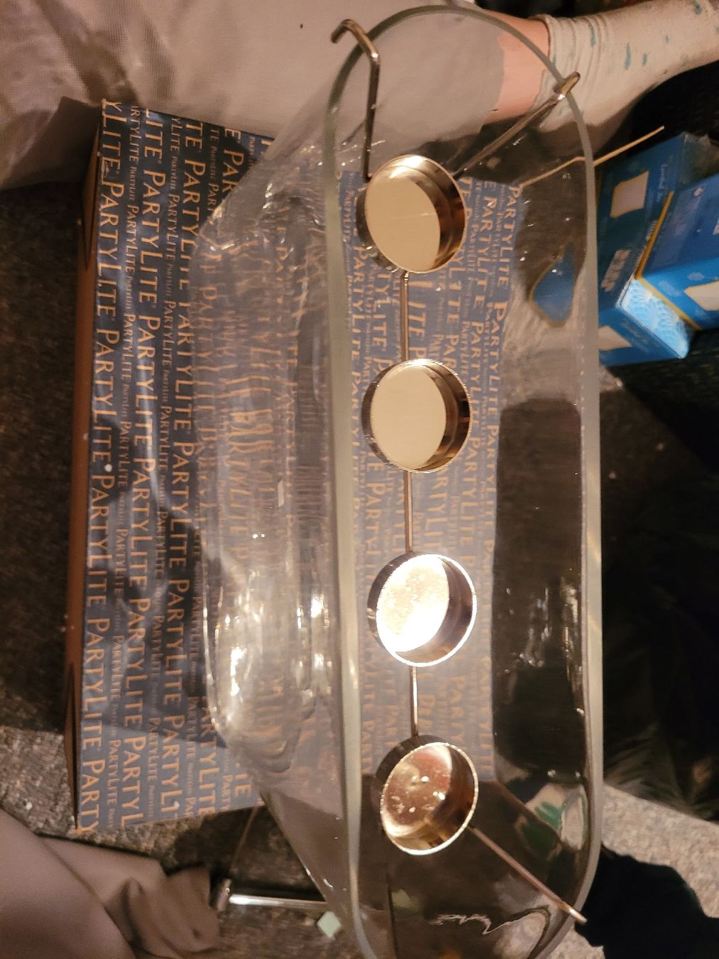 Partylite Tutte le decorazioni: PartyLite Kerzenschale mit 4er Halterung, neu!! – Nuovo e nell'imballaggio originale da Weingarten-Kalth venduto da Angela0124 1
