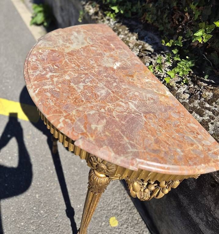 Cassettiere: Table console demi-lune plateau marbre – Usato da Bussigny venduto da ama_2fz8