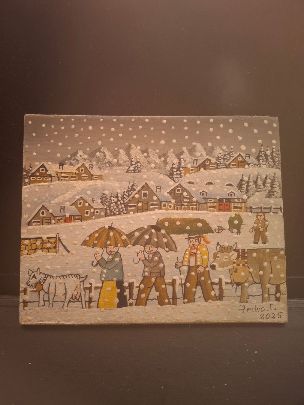 Gemälde: Wunderschönes Mini Bild Winter ** 91 – Gebraucht aus Zürich von Soragno50