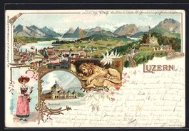 Litho Luzern, Teilansicht vom Gütsch, B