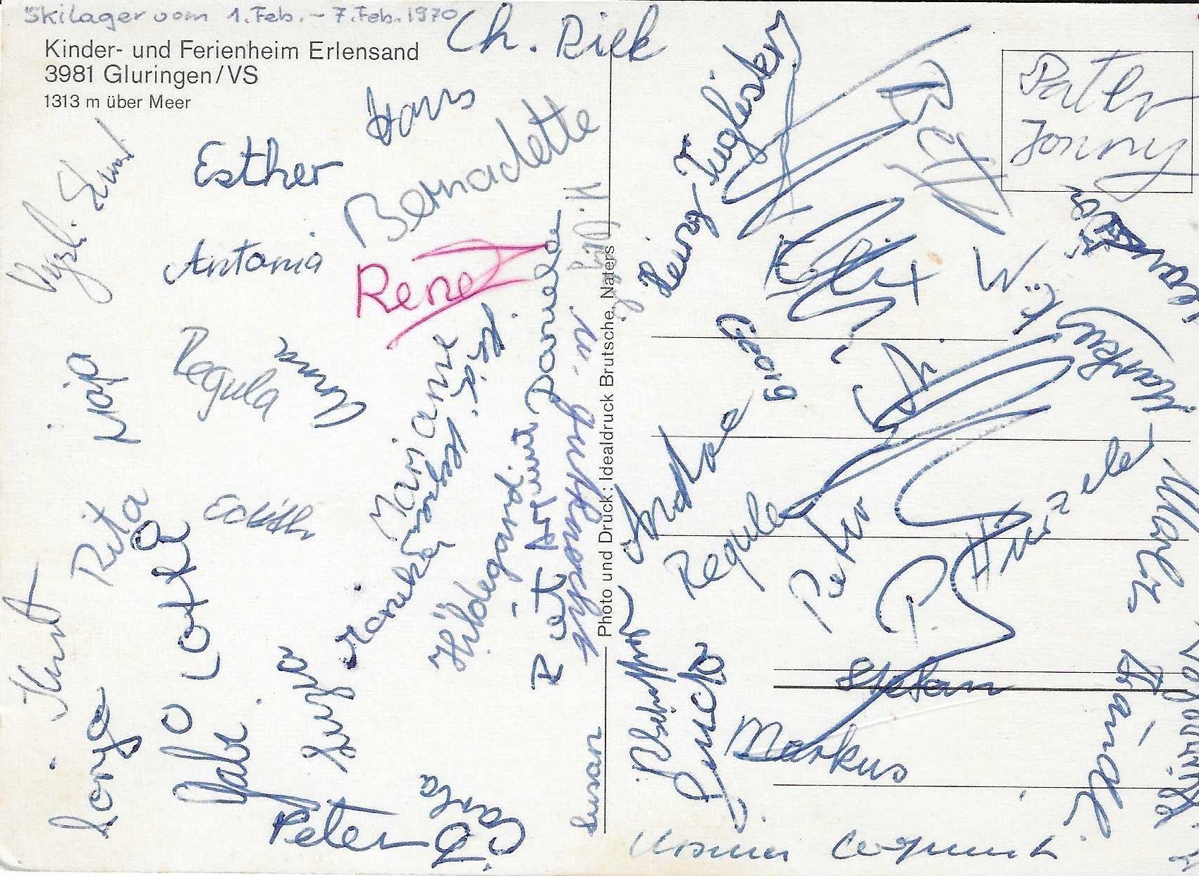 Cartoline postali: Kinder-und Ferienheim Erlensand Gluringen VS – Usato da Rothrist venduto da Stranglehold 1
