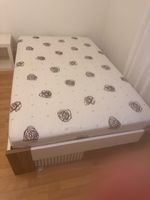 Bettgestell weiss Holz mit Lattenrost 90x200 cm guter Zustan
