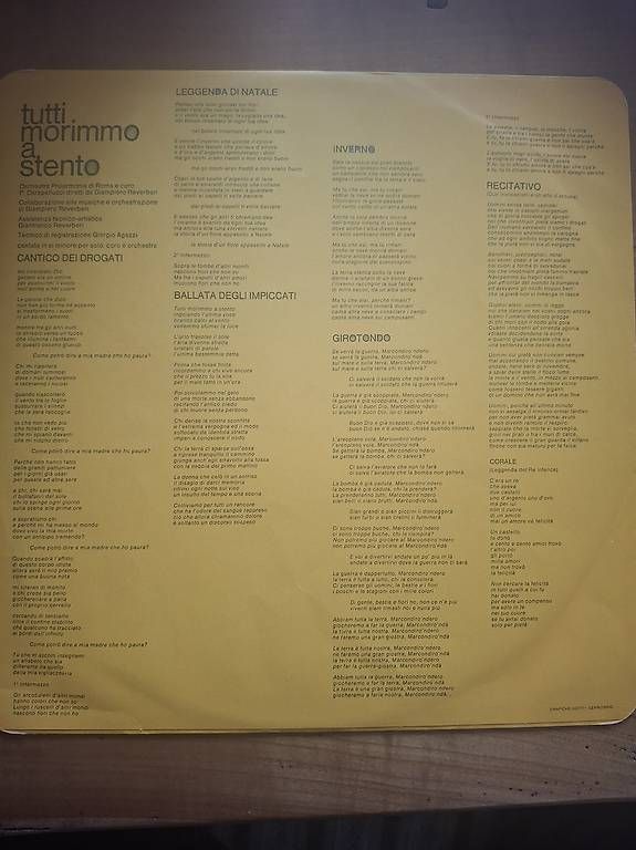 Dischi in vinile: Fabrizio de André - tutti moriamo a stento – Usato da Vacallo venduto da amy_dlv7 1