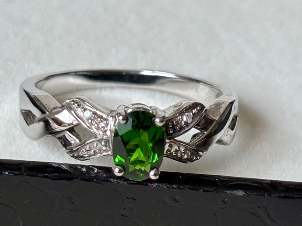 Ringe: Chromdiopsid Ring, Solitaire, Silber 925, Gr. 59 – Neu (gemäss Beschreibung) aus Brugg AG von lau_9rvy 1