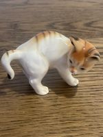 Keramik Katze Figur weiss orange gestreift guter Zustand