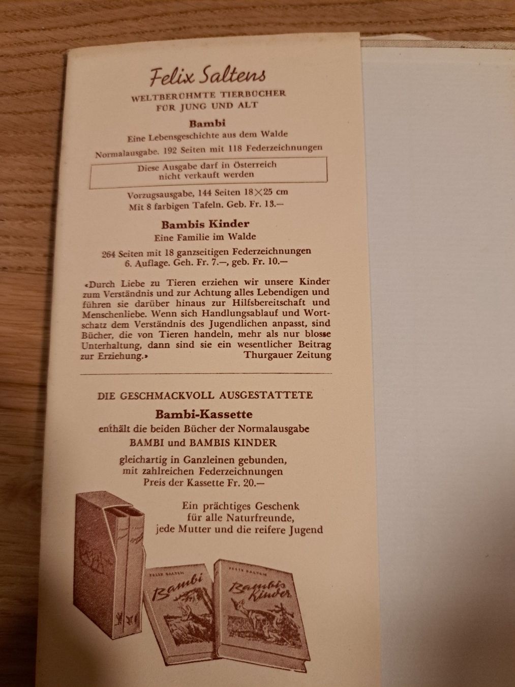 Libri: Bambi Buch 1950 – Usato da Embrach venduto da YVBER 1
