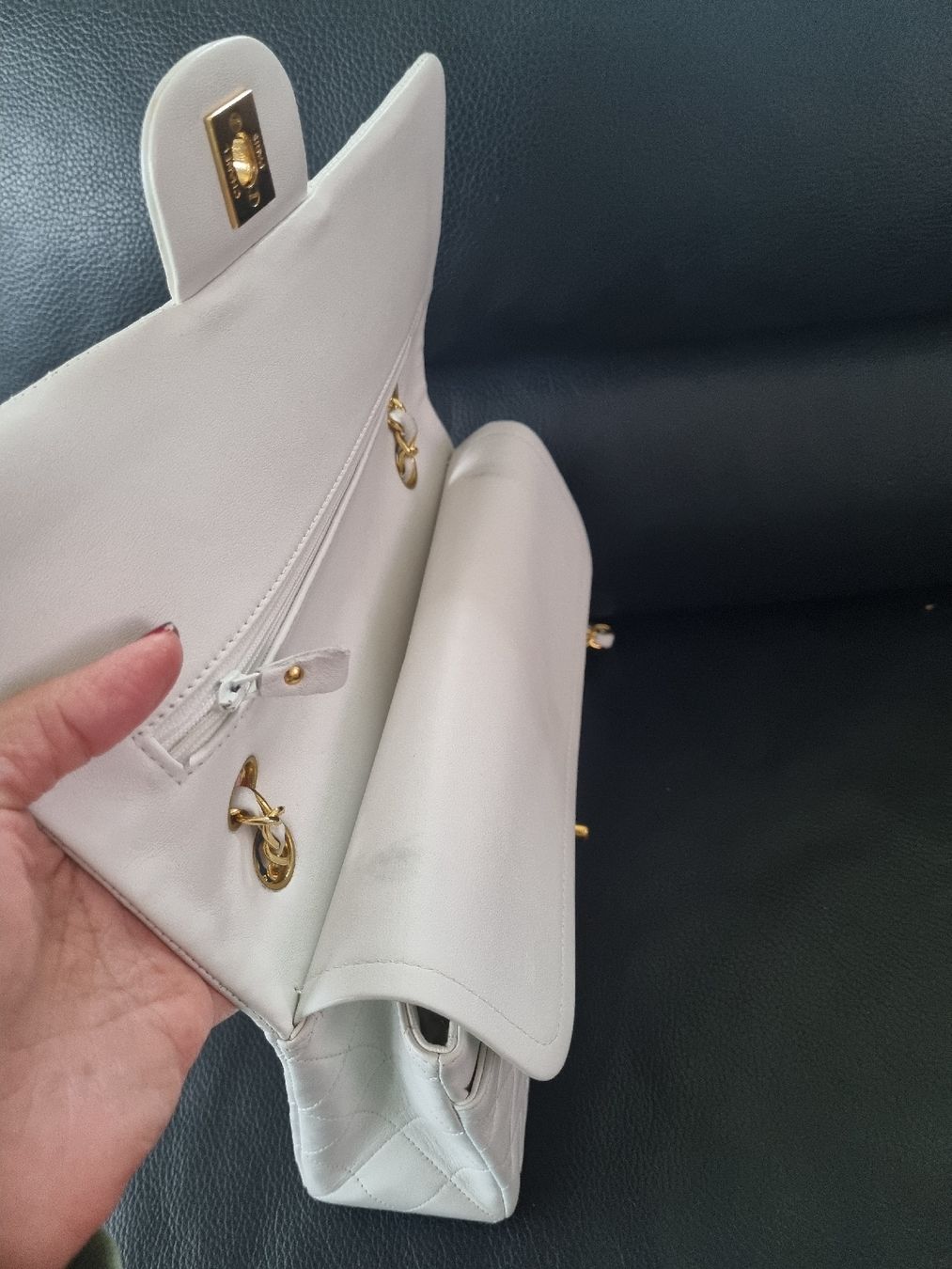 Chanel Taschen für Damen: Authentic Classic Handbag, white / Gold – Gebraucht aus Zürich von Stila17 5