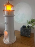 ***Nachtlicht Leuchtturm weiss Lichteffekt neuwertig Mond***