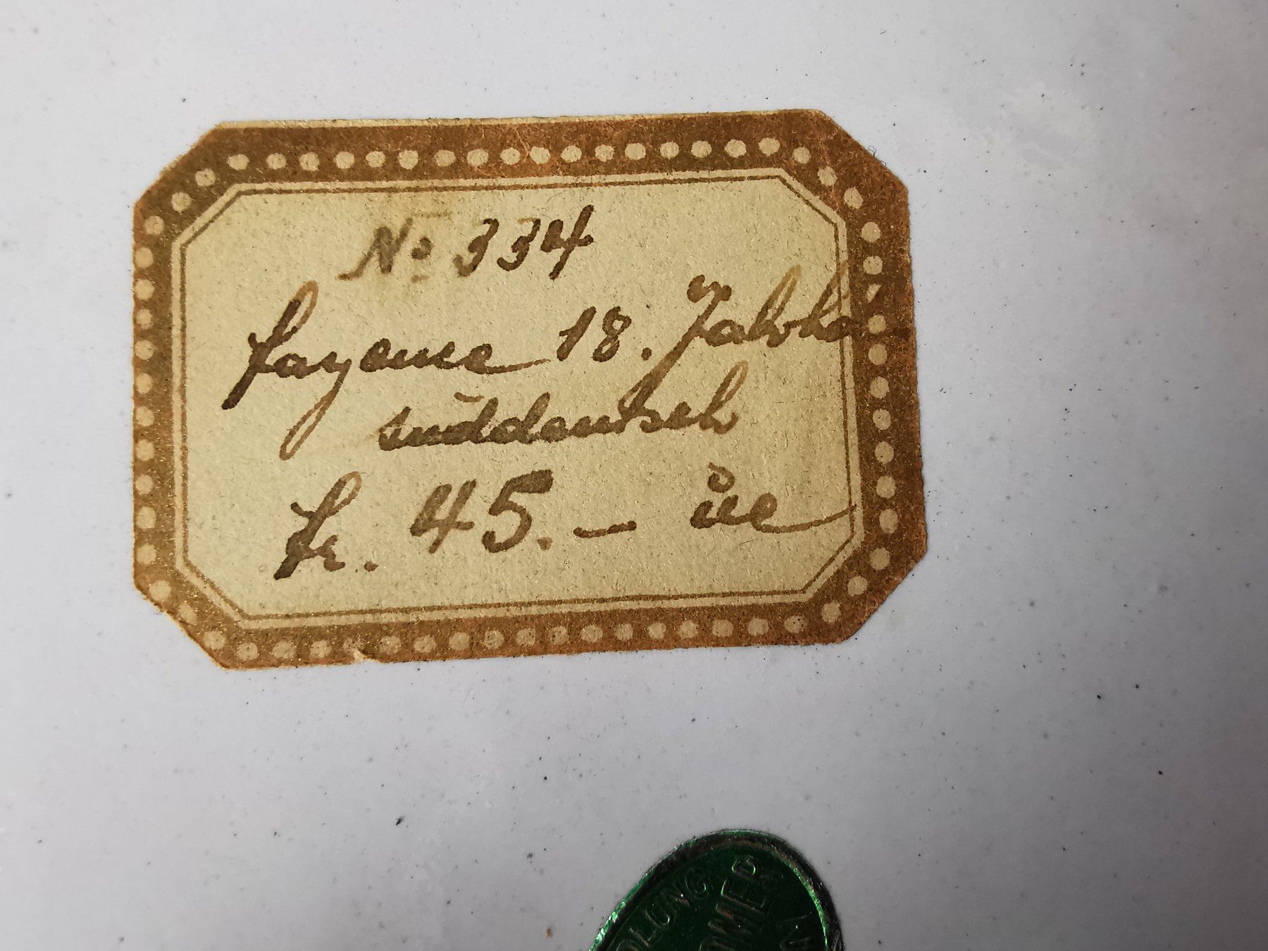 Geschirr: Antiker Fayence Teller, hanbemalt – Gebraucht aus Frümsen von  3