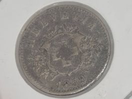 20 rappen 1859 mit Wappen Super Erhaltung
