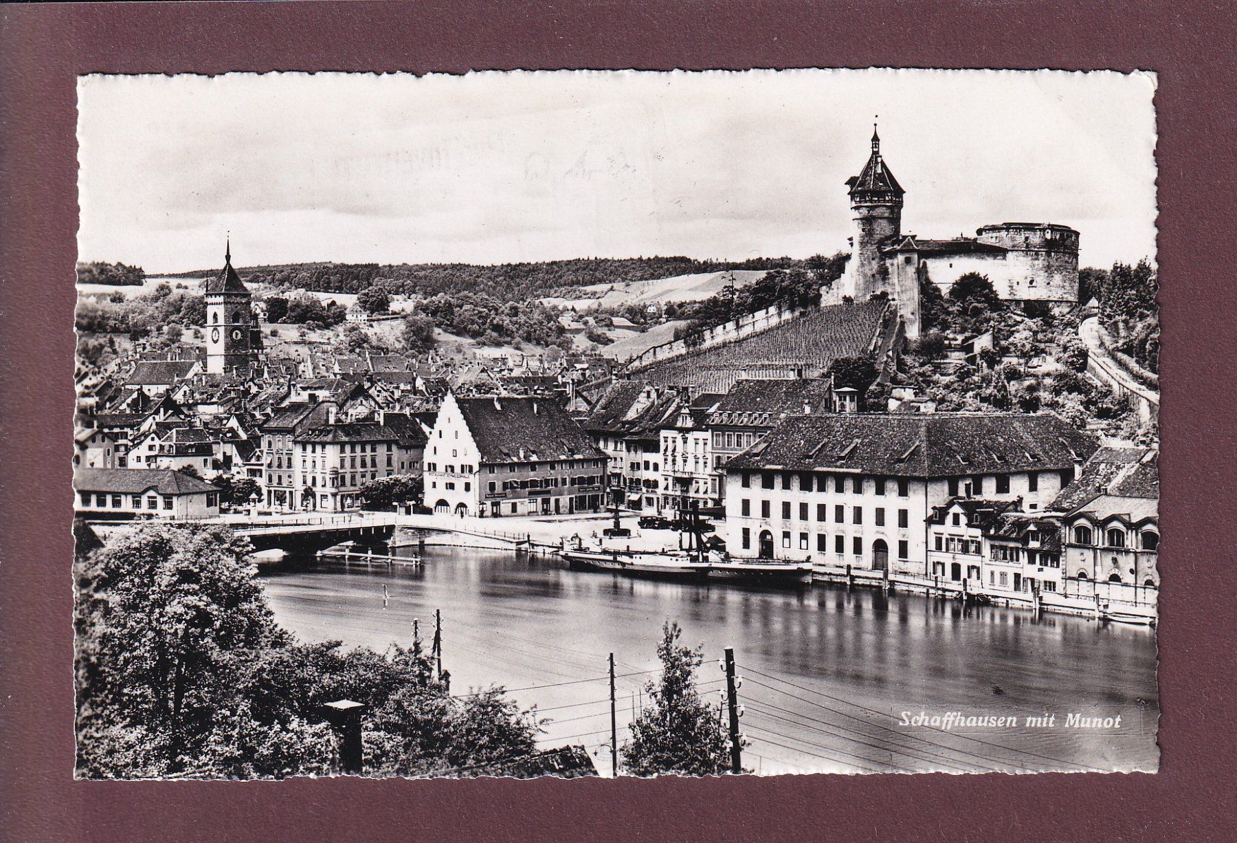 Cartoline postali: SCHAFFHAUSEN - Munot - Schiff - 1944 – Usato da Pully venduto da nicecards