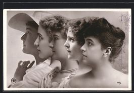 Foto-AK NPG Nr.385 /4: Vier junge Frauen