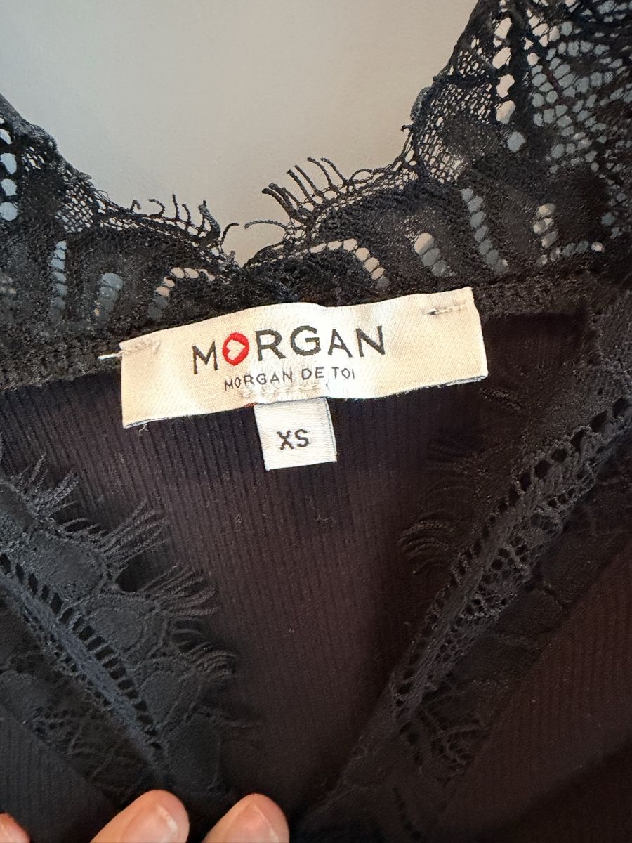 Morgan Top: Haut Morgan dentelle noir taille XS  – Usato da Champlan venduto da Ger77 2