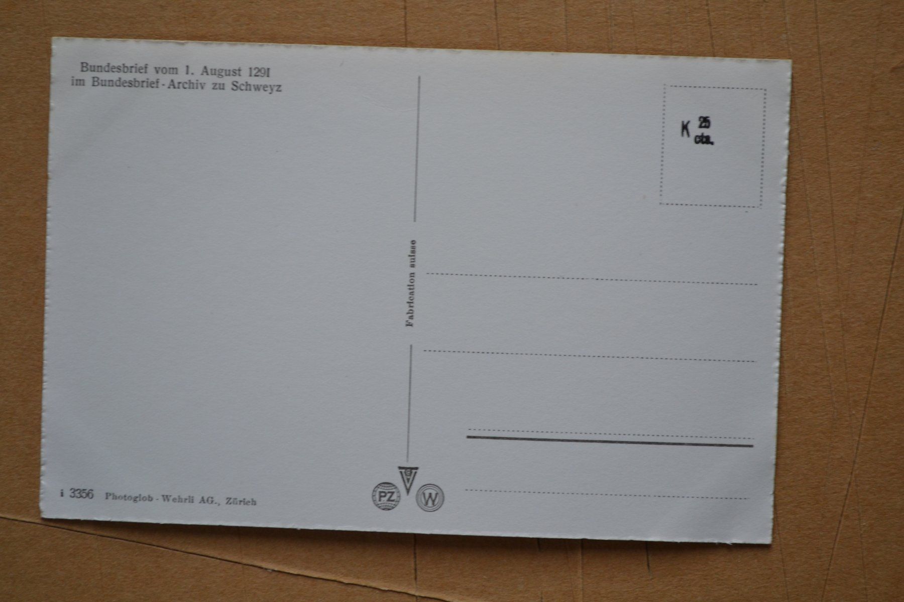 Cartoline postali: AK Schwyz Bundesbrief SZ – Usato da Beinwil am See venduto da kajak55 1