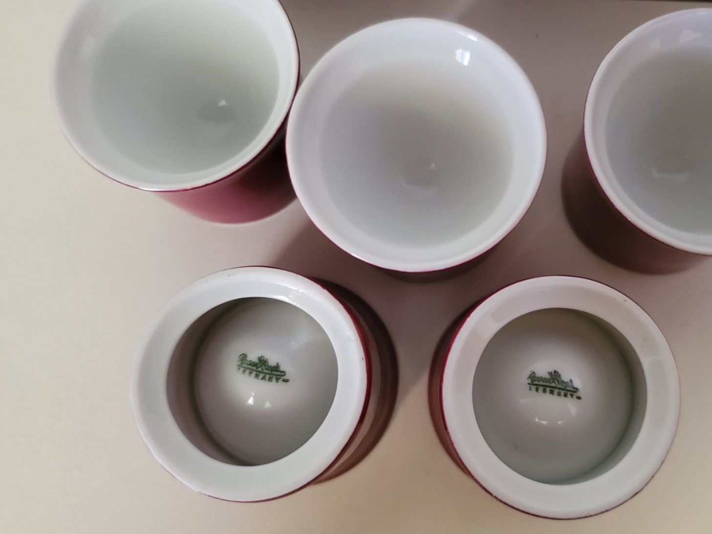 Rosenthal Sonstiges Geschirr: 5 coquetiers Rosenthal bordeaux / blanc – Gebraucht aus Rennaz von La_malle_du_dauphin 4