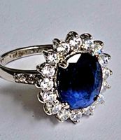 Ring Saphir Zirkonia Silber Grösse 58 neu