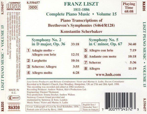 CD: Franz Liszt - Piano Transcriptions - Konstantin Scherbakov – Usato da Unterbäch venduto da tuqsa 1