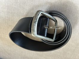 Ceinture noire en cuir 90 cm