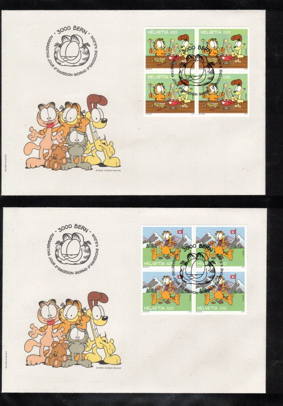 Tous les timbres: 2014 FDC 4er Garfield aus ABO – D'occasion à Rheinau par loxis