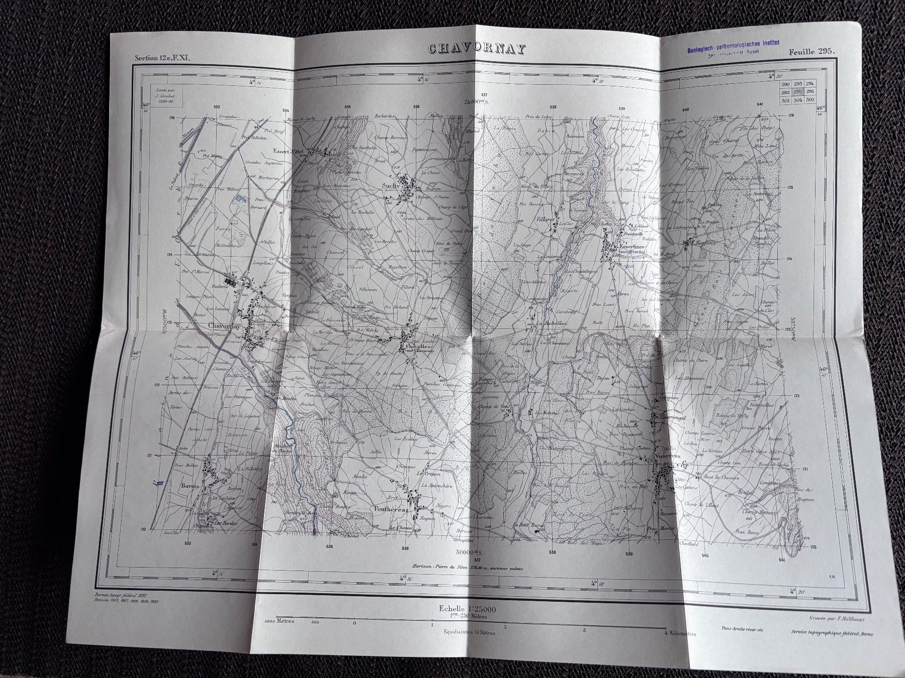 Landkarten & Atlanten: Ancienne carte topographique Chavornay – Gebraucht aus Châtel-St-Denis von Vaillant1 1