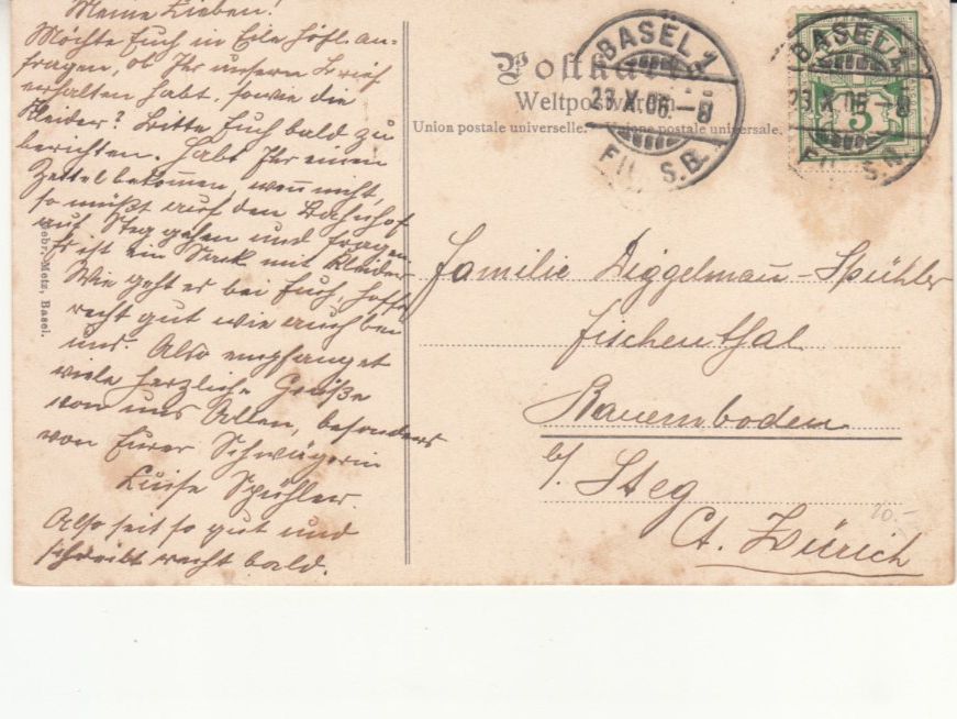 Ansichtskarten: Basel 1906 – Gebraucht aus Bürglen TG von StampGraf 1