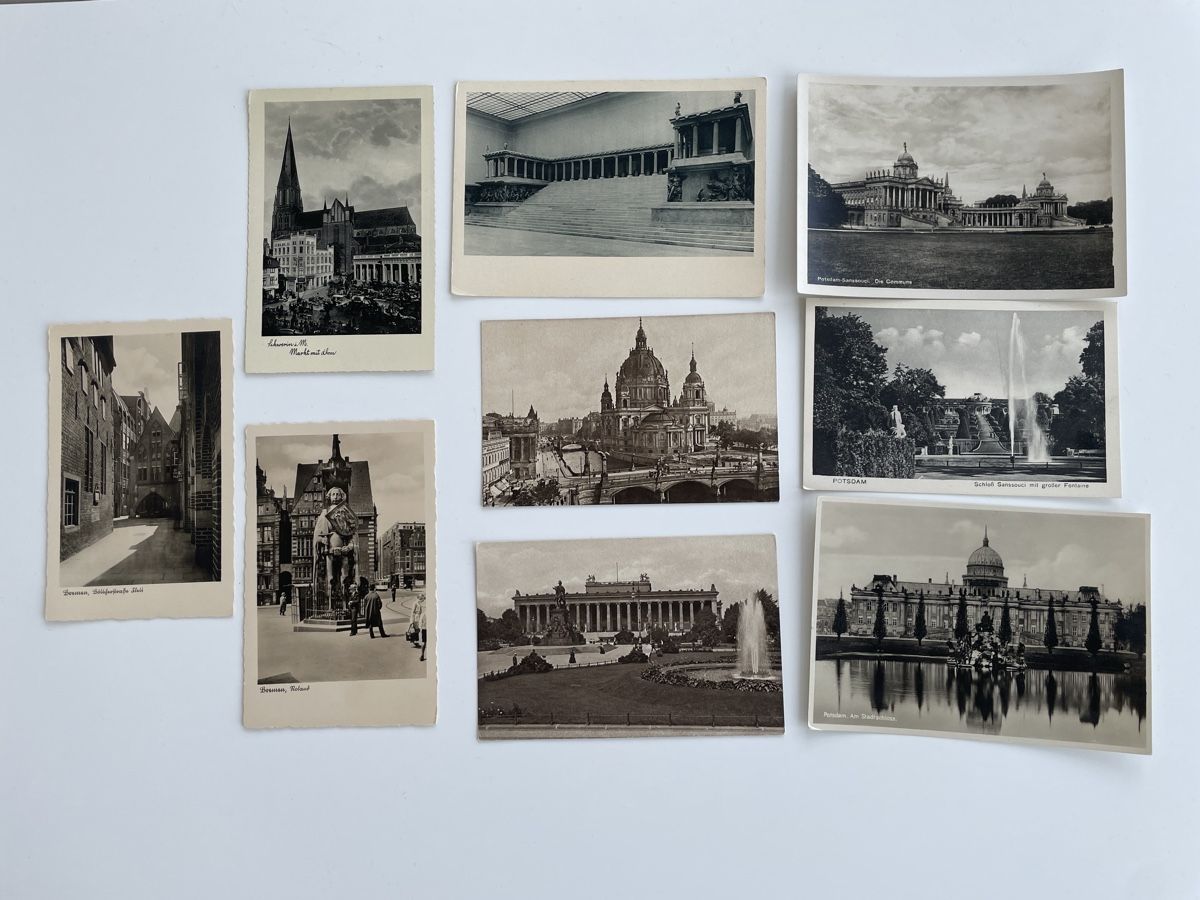 Ansichtskarten: 9  antike Postkarten Berlin etc. 1930 Jahre  – Gebraucht aus Thalwil von rasko008