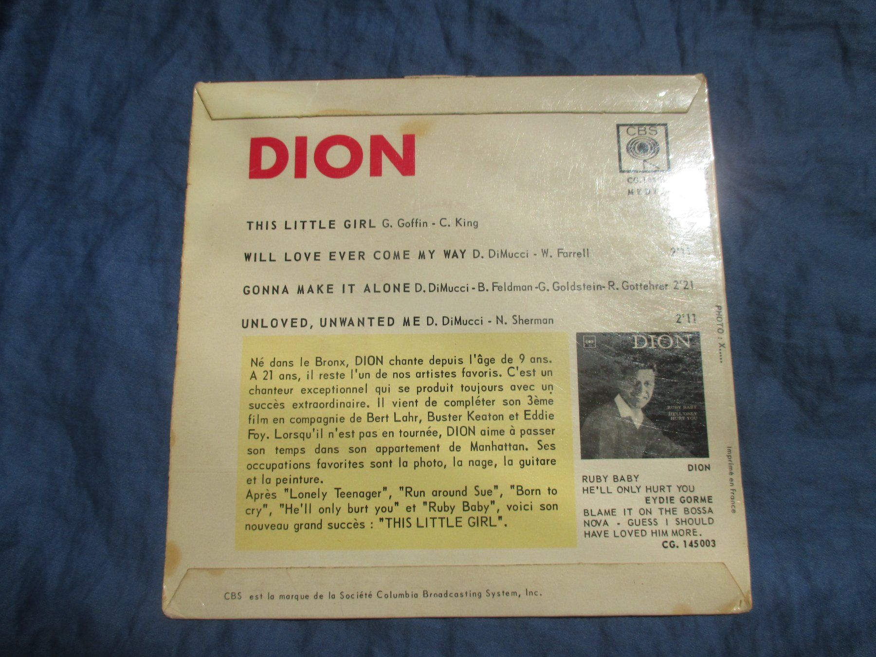 Dischi in vinile: Dion EP This Little Girl – Usato da Colombier NE venduto da Nevenma 1