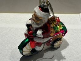 Origineller Weihnachts-Anhänger, Weihnachtsmann auf Fahrrad