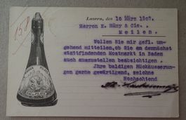 Luzern 1907  Postkarte  RARITäT  Werbung Pilatus-Wasser