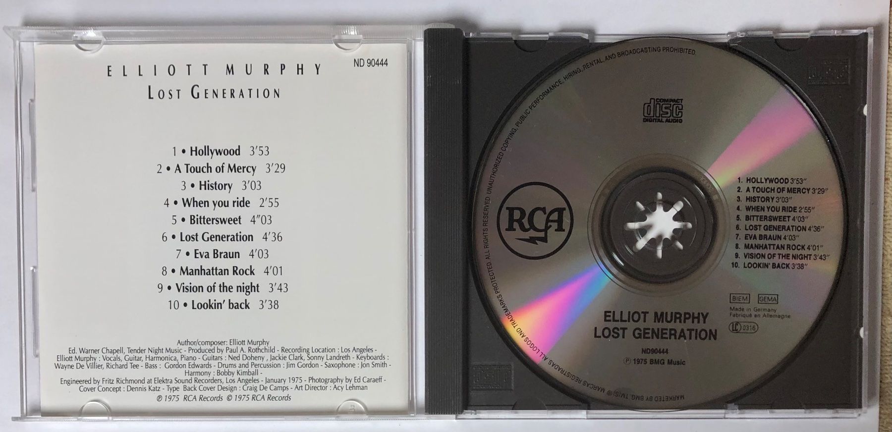 CD: ELLIOTT MURPHY - LOST GENERATION – Usato da Poliez-Pittet venduto da Newtown-Records 2