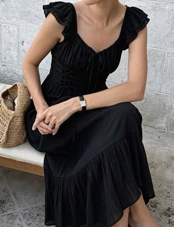 Kleid schwarz mit Schnürung S/M