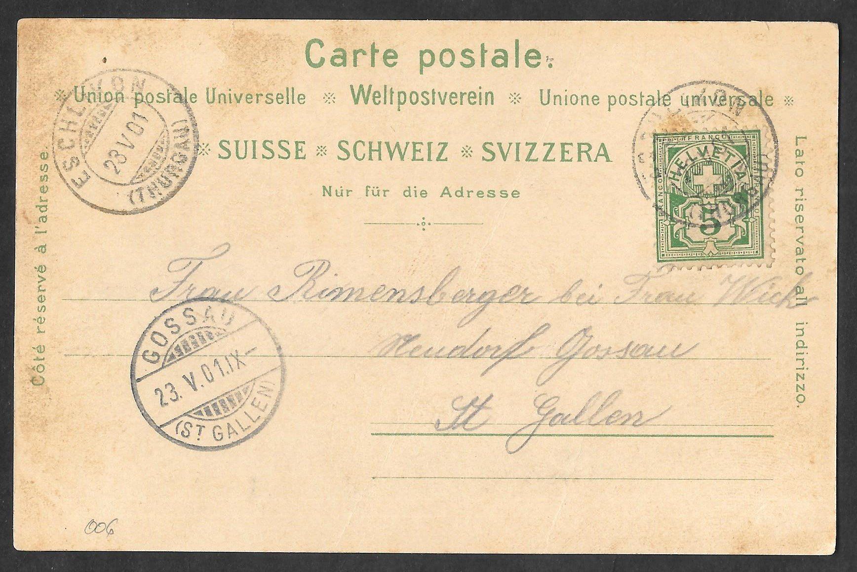 Cartes postales: Turbenthal braune Lithografie 4 Bilder – D'occasion à Olten par clotaldi 1