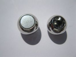 5 Magnetverschlüsse, Verschluss Kugel, 10mm, Loch 5mm