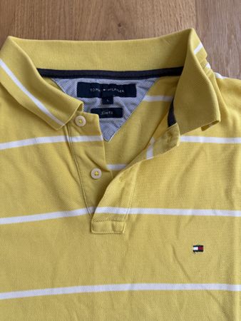 Polohemd gestreift gelb Gr. L Tommy Hilfiger Polo Hemd