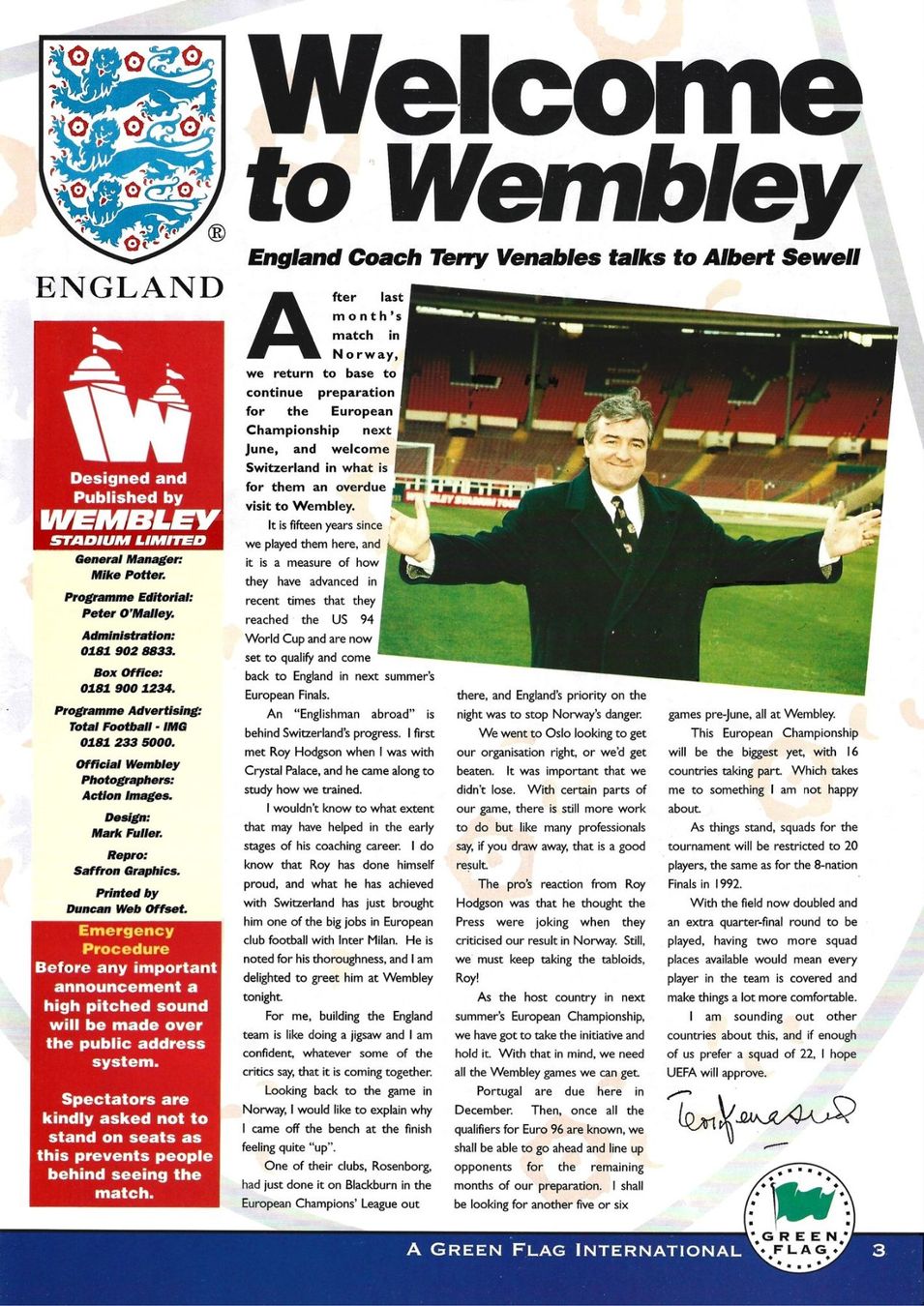 Riviste & Magazine: Fussball-Matchprogramm England : Schweiz 1995 – Usato da Dielsdorf venduto da bonambler 3