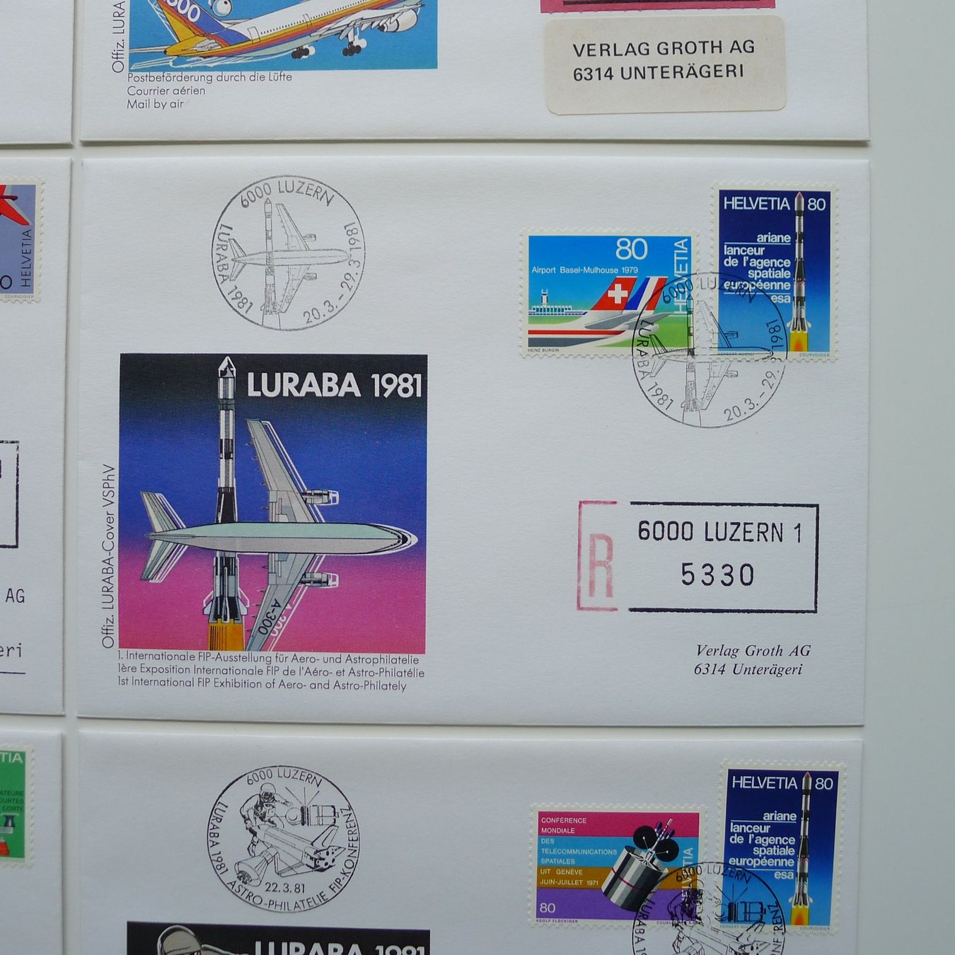 Alle Briefmarken: 7 illustrierte Briefe der LURABA Luzern 1981 – Gebraucht aus Ebikon von SilvioFreund 5