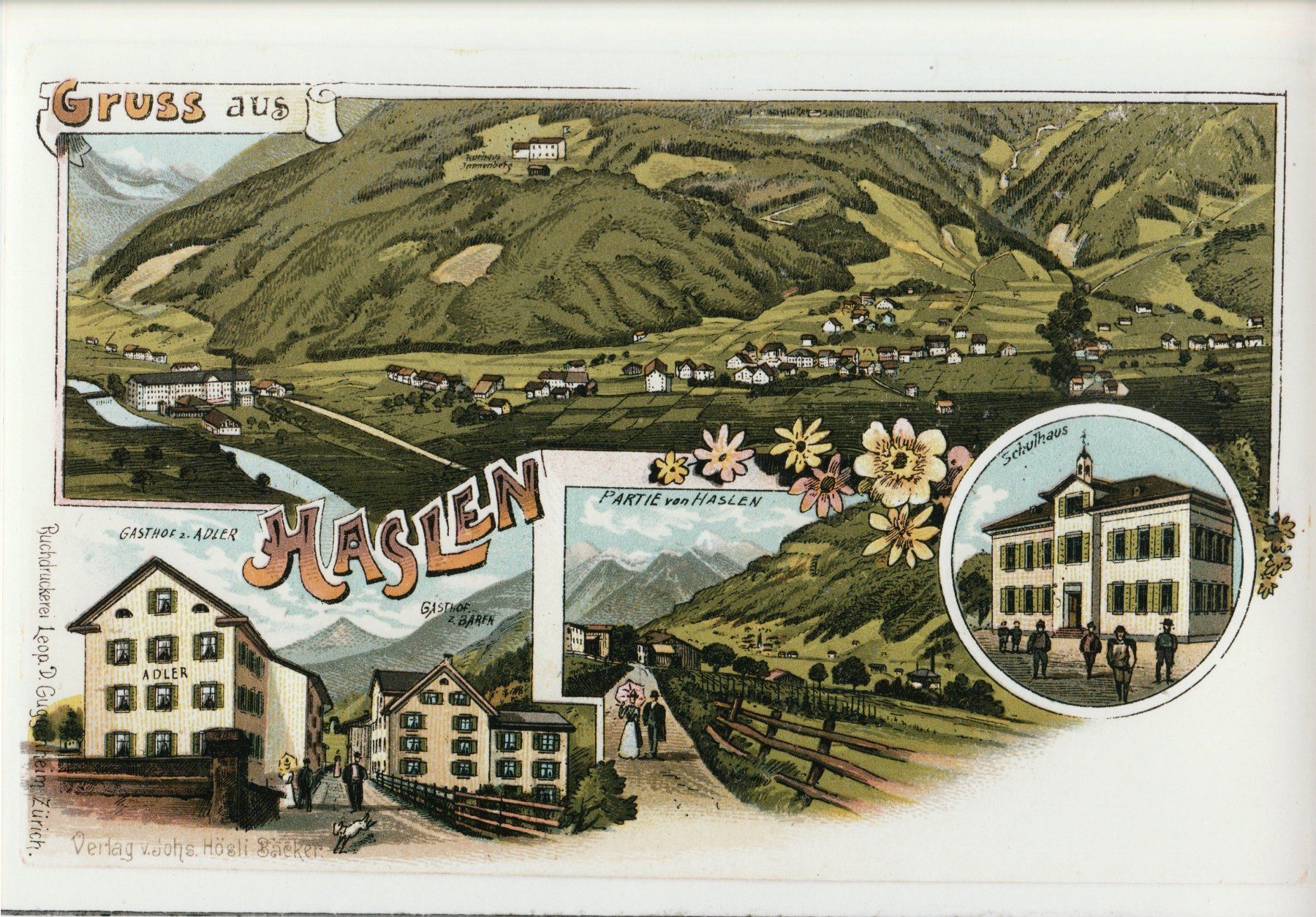 Cartoline postali: Gruss aus Haslen - (um 1900) – Usato da Fällanden venduto da Blausegelfliege