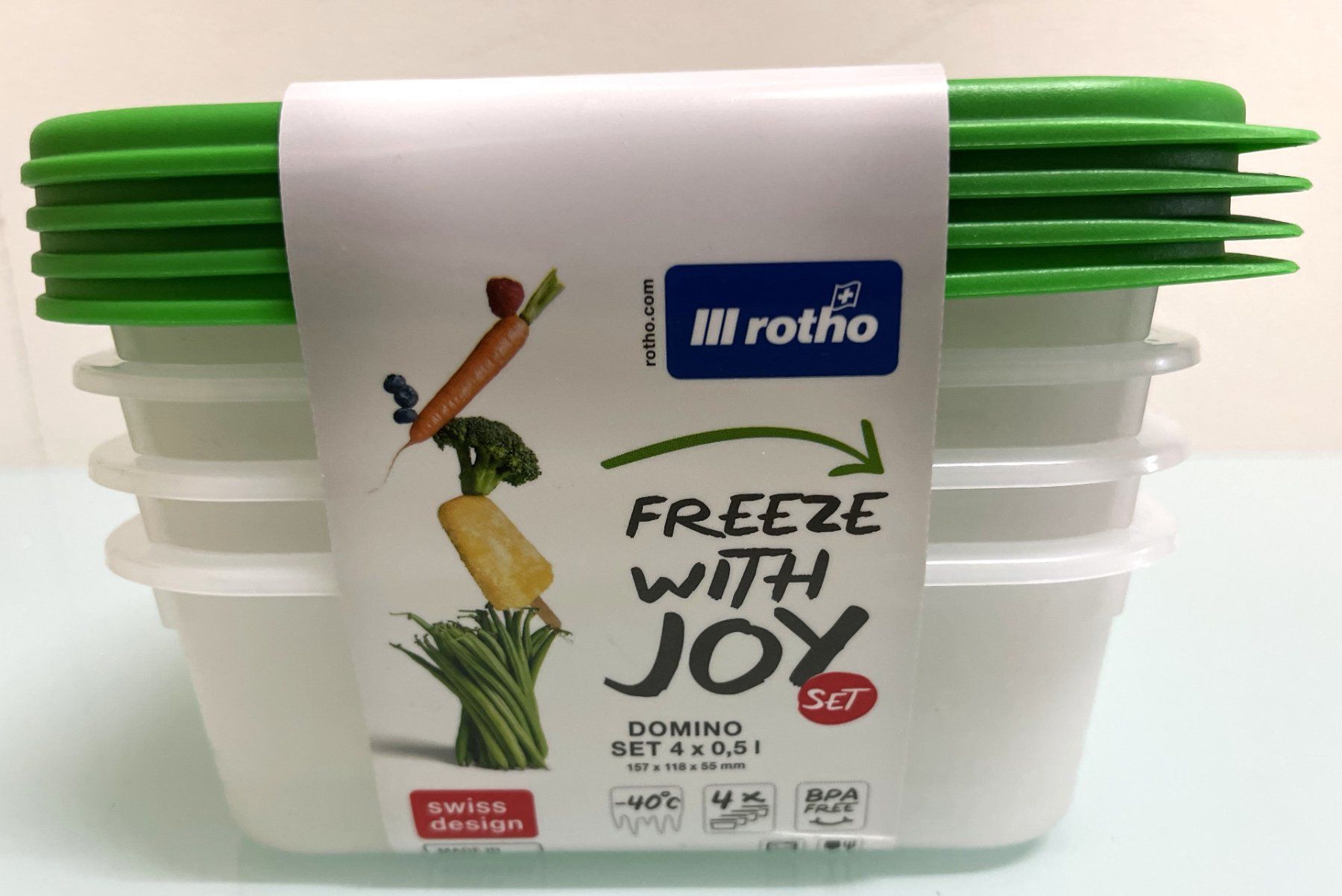 Rotho Contenitori & Simili: 4er Set Gefrierdosen 0.5 l / DOMINO – Nuovo e nell'imballaggio originale da Oftringen venduto da Vucki 1