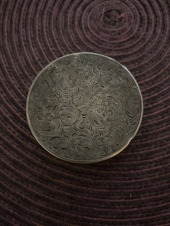 Poudrier Vintage Caprice – Doré – Ancien – Miroir De Maquillage – France