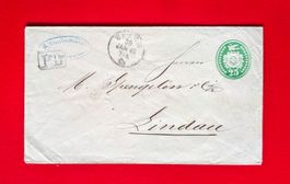 GANZSACHE TÜBLIBRIEF USTER PD LINDAU DEUTSCHLAND 1869