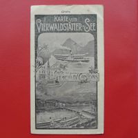 1911, Alte Karte vom Vierwaldstättersee mit Schiff "SCHILLER