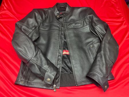 Indian Herrenlederjacke Beckman mit Futter, Schwarz,Grösse M