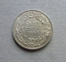 ++ 2.- Franken 1886, gute Erhaltung