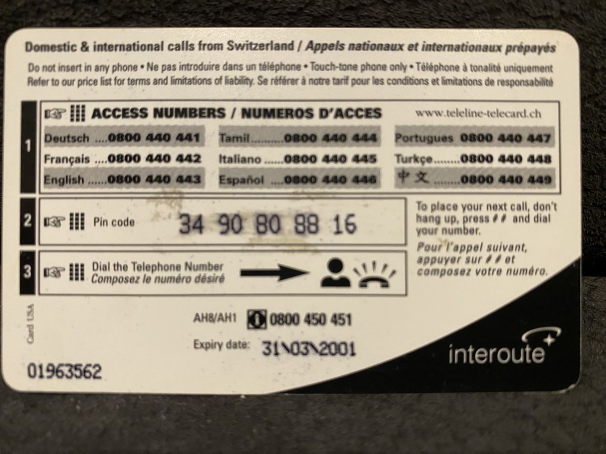 Telefon- & Taxkarten: Teleline – Gebraucht aus Lausanne von babacard10 1