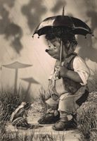 Vintage Postkarte: Mecki im Regen – 1960 Sonderstempel